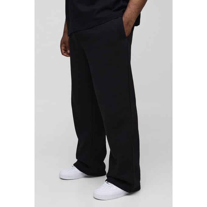 Plus Essential Straight Fit Joggers | Black | Size 5XL