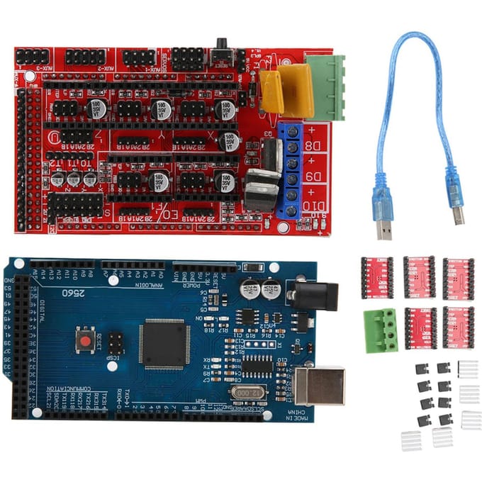 3D Printer Set voor Mega 2560 R3 A4988 Stappenmotoraanstuurmodule Gedrukte Circuitkaart gray