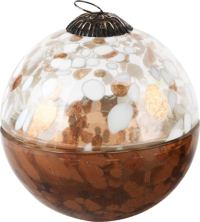 Dekoratief | Kerstbal pot 'Blurred Bronze', glas, 13x13x14cm | A248021