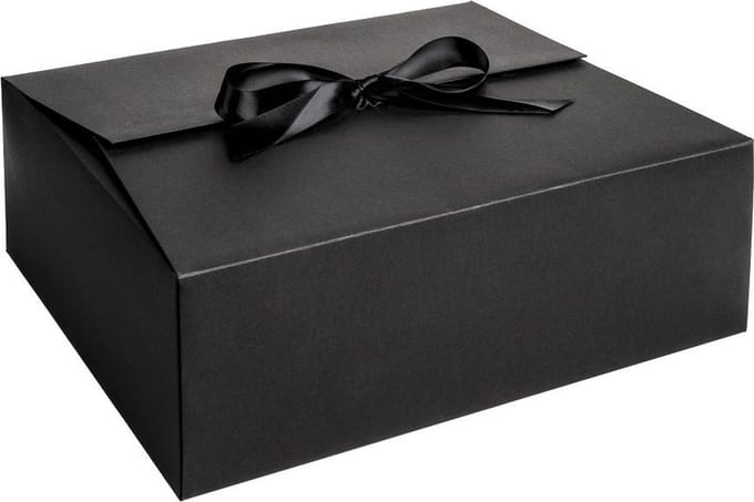 Cadeaudoos ZWART met lint, geschenkdoos met lint 30x25x9cm (5 stuks)