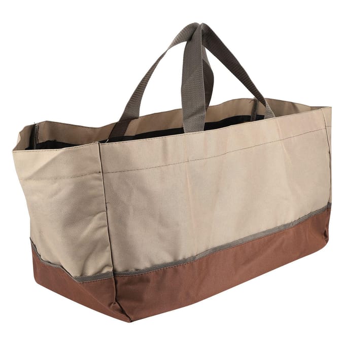 Sac de Transport de Bois de Chauffage Sac Fourre-Tout pour Bûches Charbon de Bois Transporteur Grande Capacité Imperméable beige