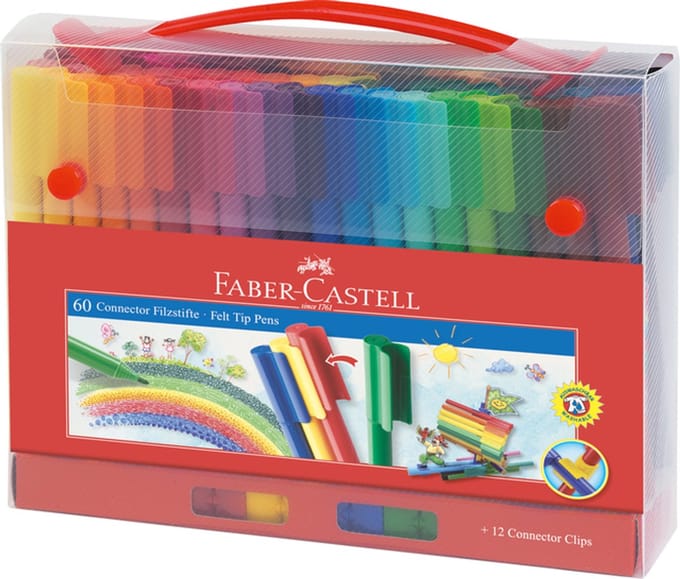 Kleurstift faber-castell connector 60st koffer | 8 stuks