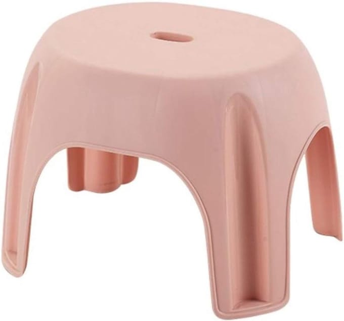 Badkamer Kruk - Toiletkrukje - Veilig Douchen - Antislip Ontwerp - L26.5cm - Roze
