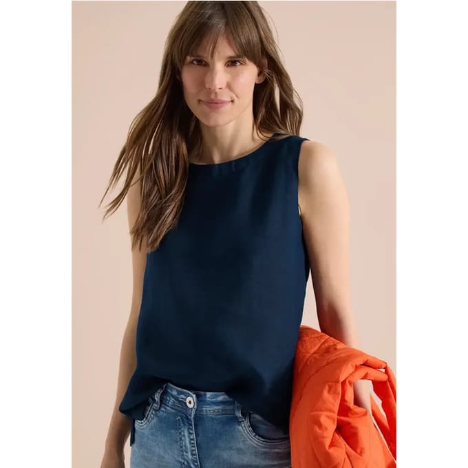 Linnen blouse met knoopdetails