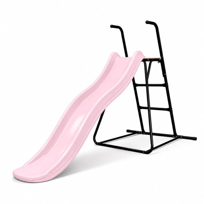 Complete Tweeb glijbaan met ladder - 175 cm - Platformhoogte 90 cm - Pastel roze