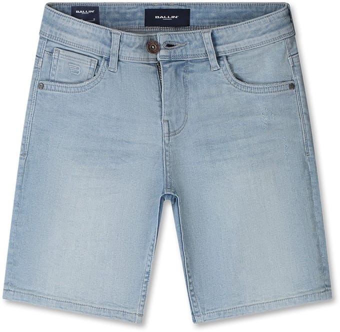 Ballin Amsterdam - Jongens Regular fit Denim Shorts - Denim Light Blue - Maat 12
