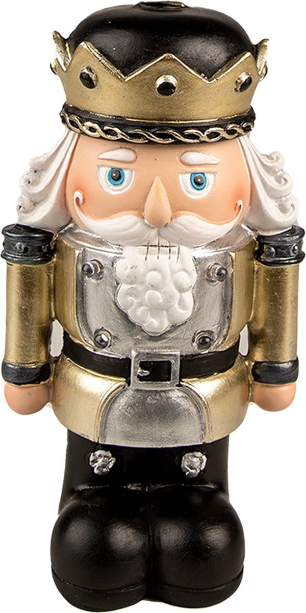Clayre & Eef Beeld Notenkraker 18 cm Goudkleurig Polyresin Kerstdecoratie