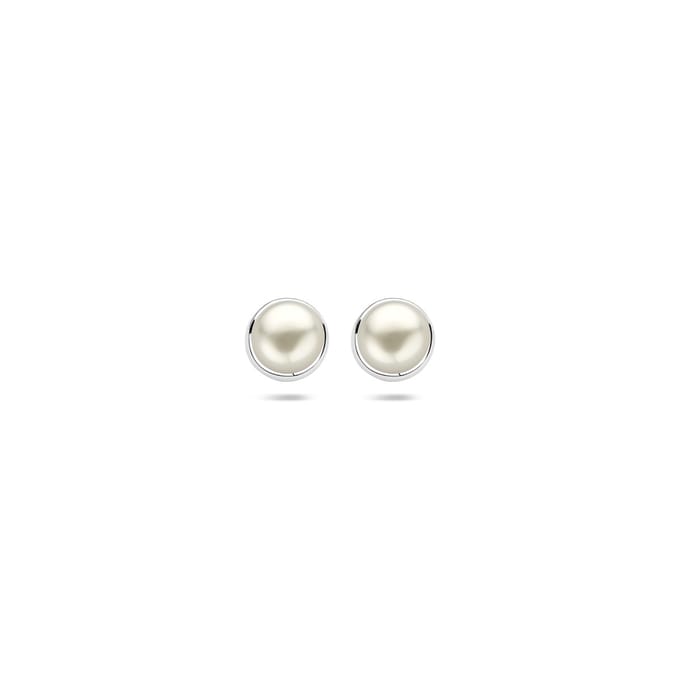 Glams oorknoppen parel - 7.5 mm - Zilver