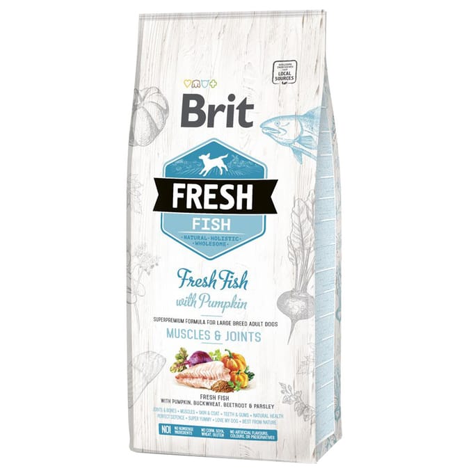 Brit Fresh Vis met pompoen Adult Large - Dubbelpak: 2 x 12 kg