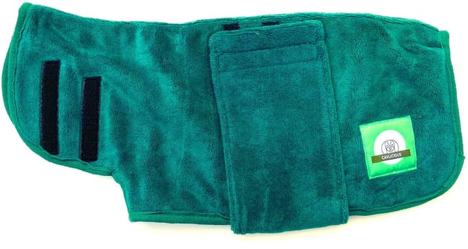 Cavlicious® hondenbadjas - zware kwaliteit - microvezel - groen – XM – Jack Russel - Teckel