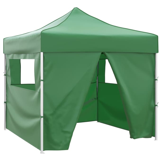 vidaXL - Vouwtent - met - 4 - zijwanden - 3x3 - m - groen