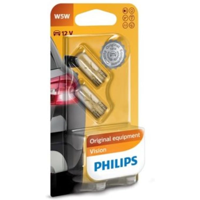 P27/7w lamp PHILIPS W5W 12V/5W, 2 Stuk
