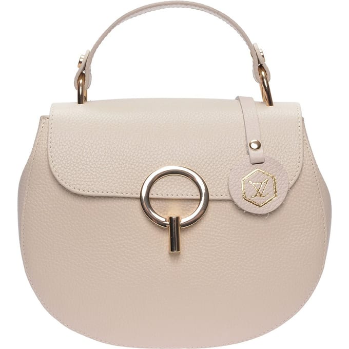 Luisa Vannini Beige Rundleer Tas