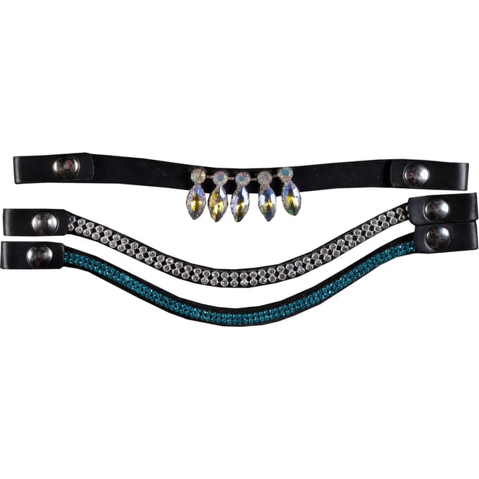 HKM Hobby Horse frontriem set van 3 - blauw/zilver