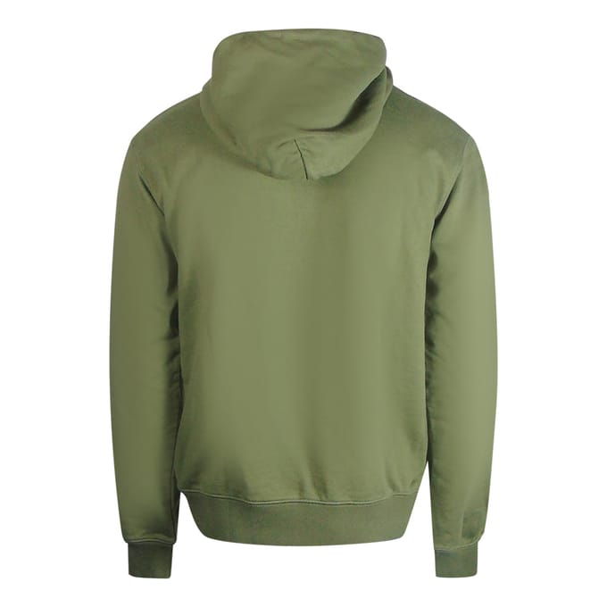 Gebroken witte Helvetica-logo slim-fit groene hoodie