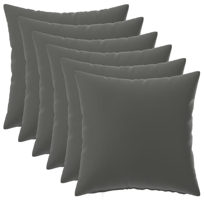 vidaXL - Kussensloop - 6 - pcs - HEERLEN - Antraciet - 30 - x - 30 - cm - Polyester