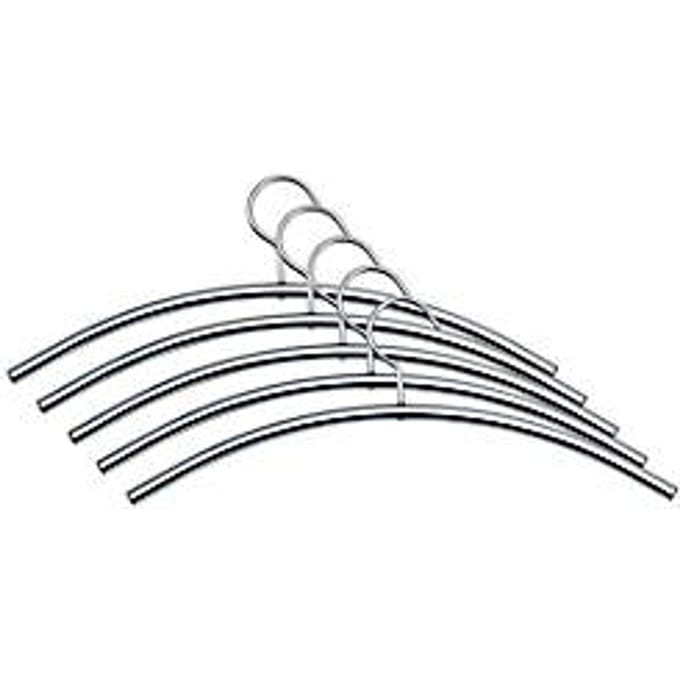 Kleerhanger - stalen - L 440 mm - chroom - 5 stuks