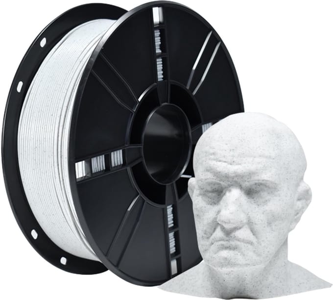 Dailygoods- PLA Filament Marmer Wit 1,75 mm - 3D Printer Filament - 1 kg - PLA Plus - Steen - Voor 3D-afdrukken