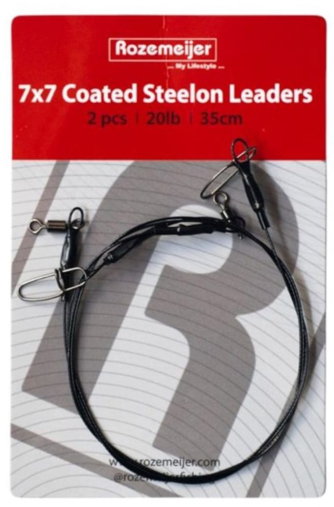 Rozemeijer 7x7 Coated Steelon Leaders 20lbs 9kg 35cm