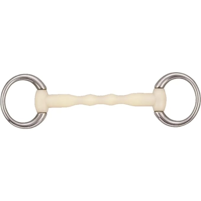 Olijfbit voor rechte paarden Soyo Happy mouth "mullen" poney/bride