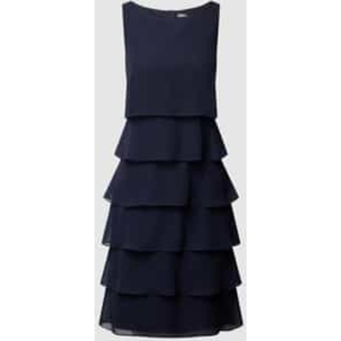Cocktailjurk van chiffon in laagjeslook