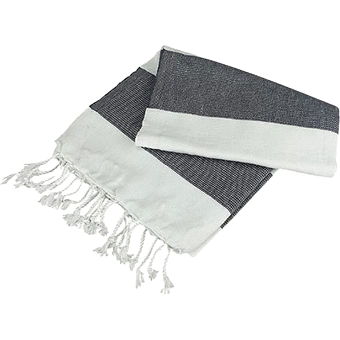 ARTG Hamamzz Hamam Antalya Gestreepte Handdoek (Wit/Grafiet)