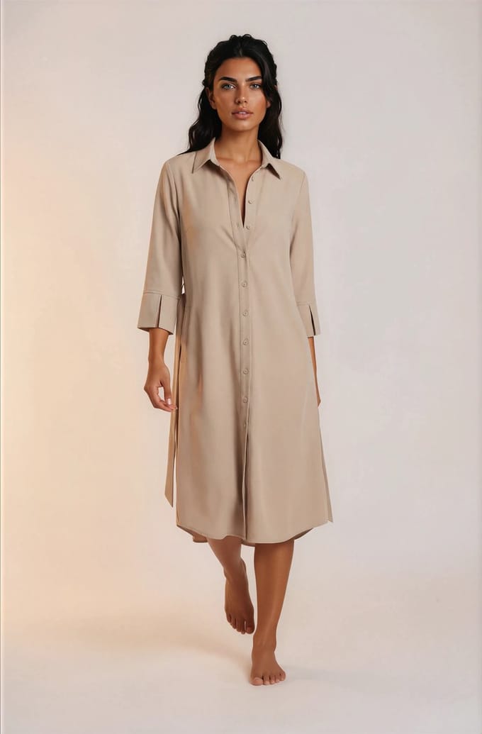 MI PIACE - Travel Jurk Uni 202092 Latte - Maat : S