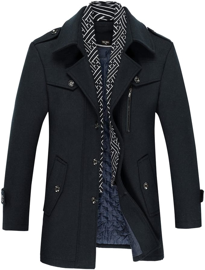 ALLTHEMEN Heren Parka Wollen Jassen - Korte Warme Winterjas- 2XL