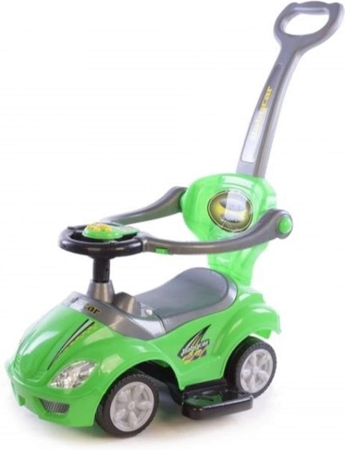 Loopauto - 3 in 1 - Met Duwstang - Groen