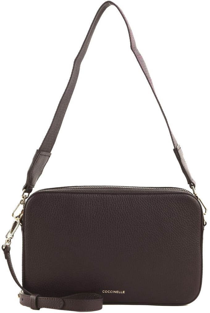 COCCINELLE Leren schoudertas Tebe Mini Bag Grained Leather Prune donkerpaars