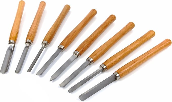 HBM 8-delige houtdraaibeitelset 36 cm en 12,5 cm