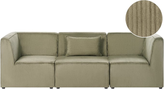 LEMVIG - Driezitsbank - Groen - Corduroy