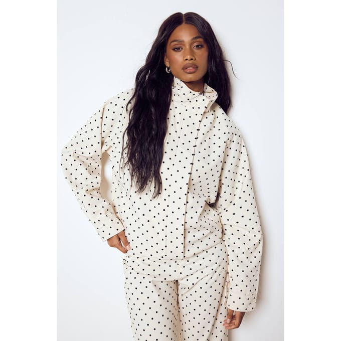 boohoo Dames Polkadot Jasje | Creme | Maat: 36