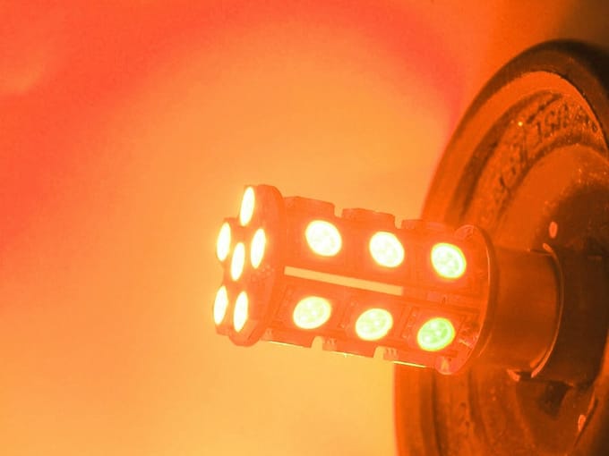 BA15S LED 13-SMD ORANJE 5050 - 24V LED lamp