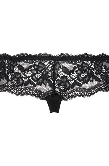 Hunkemöller Dames Lingerie Boxerstring Florence - Zwart - maat M