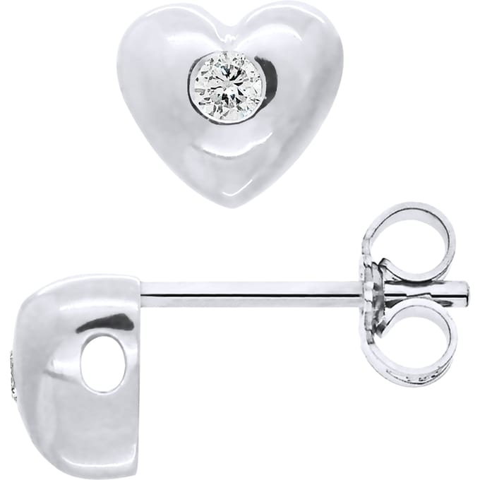 Diamond Stud Oorbellen Sieraden 0060 Cts HEARTS 925