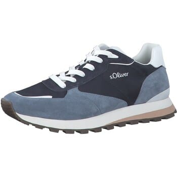 s.Oliver heren leren sneaker denim blauw