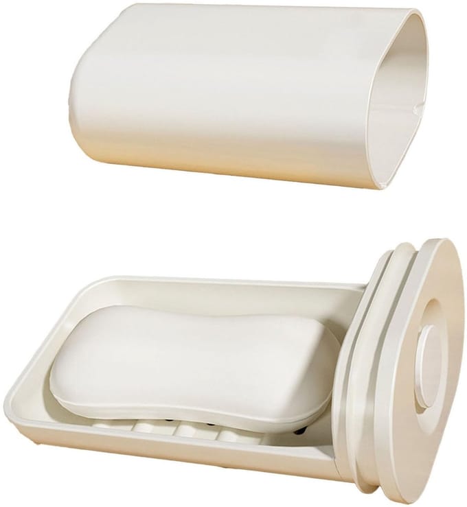 Dailygoods- Zeepdoos Reis - Siliconen Waterdicht - Antislip Houder - Compact Formaat - Multifunctioneel - Inclusief Afvoertray - Zeepcontainer
