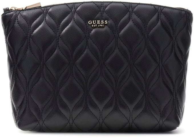 GUESS toilettas Maxine Top Zip Cosmetic Bag Black zwart