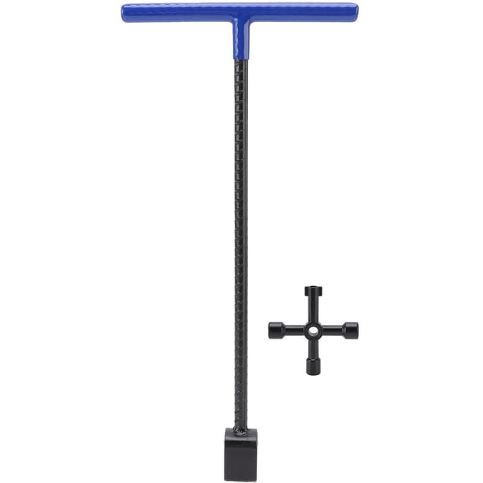 Stalen Watersleutel Multifunctionele T-Handgreep Straatsleutel met 4-weg Utility Tool voor Kleppen black
