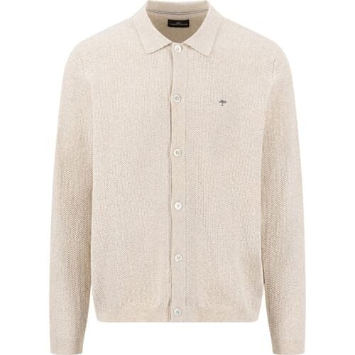 Fynch-Hatton Vest Buttoned Cardigan Allover Structure New Off White / male