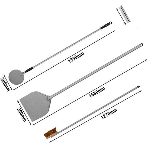 GGM Gastro (SET) Pizzaofenschaufeln - mit Pizzaofenbürste Zilver