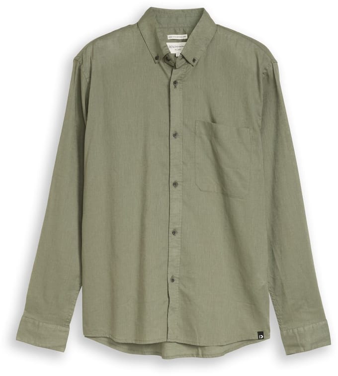 Tom Tailor Denim - Relaxed fit overhemd met linnen - Maat XL - Sea Spray