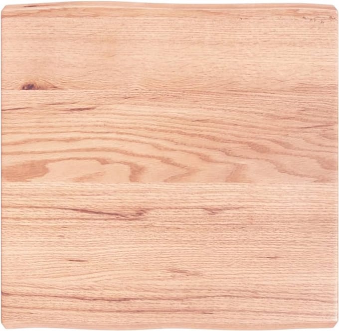 Tafelblad Massief Eikenhout 60x60 cm Lichtbruin Natuurlijke Rand