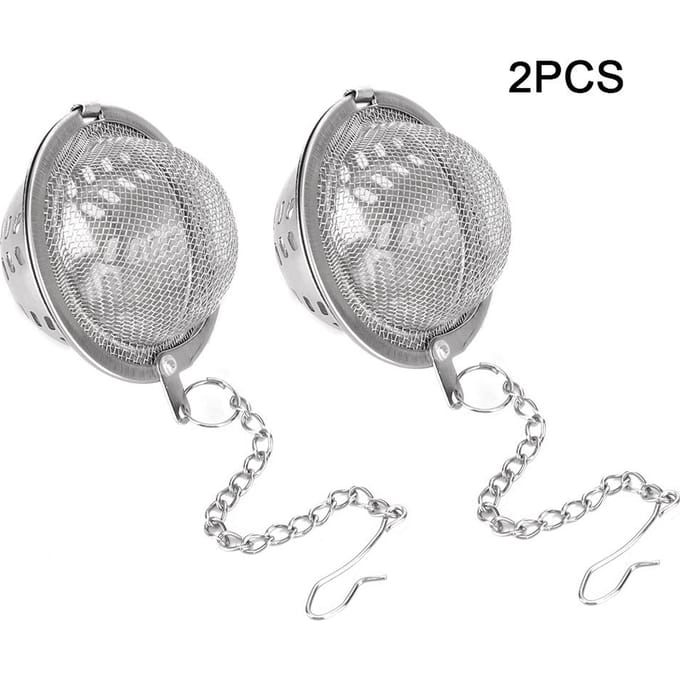2 stuks RVS Zeef Herbruikbare Thee Ei Infuser Zeven Keukenaccessoire gray