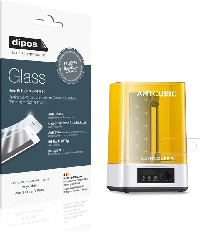 dipos – 2x Matte Pantserfolie geschikt voor Anycubic Wash Cure 3 Plus | 9H Screenprotector