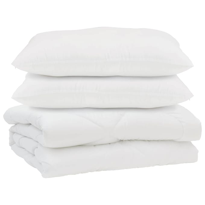 vidaXL - Dekbed - met - kussen - 3 - st - Wit - Microvezel