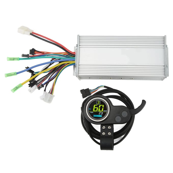 48V 60V 1000W Elektrische Scooter Motor Controller Kit met 2 in 1 Rond Kleuren LCD Paneel Duim white