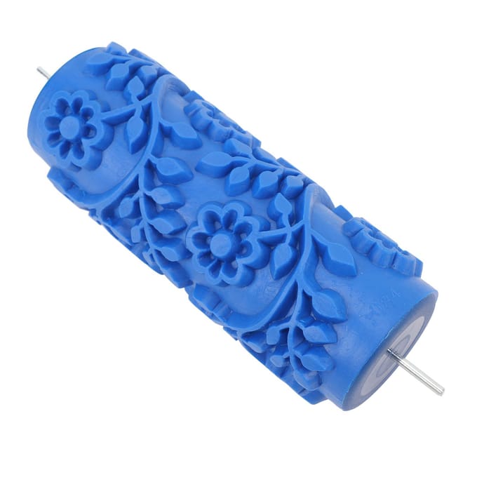 5 Inch Patroon Verfroller Rubber Wasbaar Herbruikbaar Kunst Textuurroller voor Huis Muurdecoratie blue