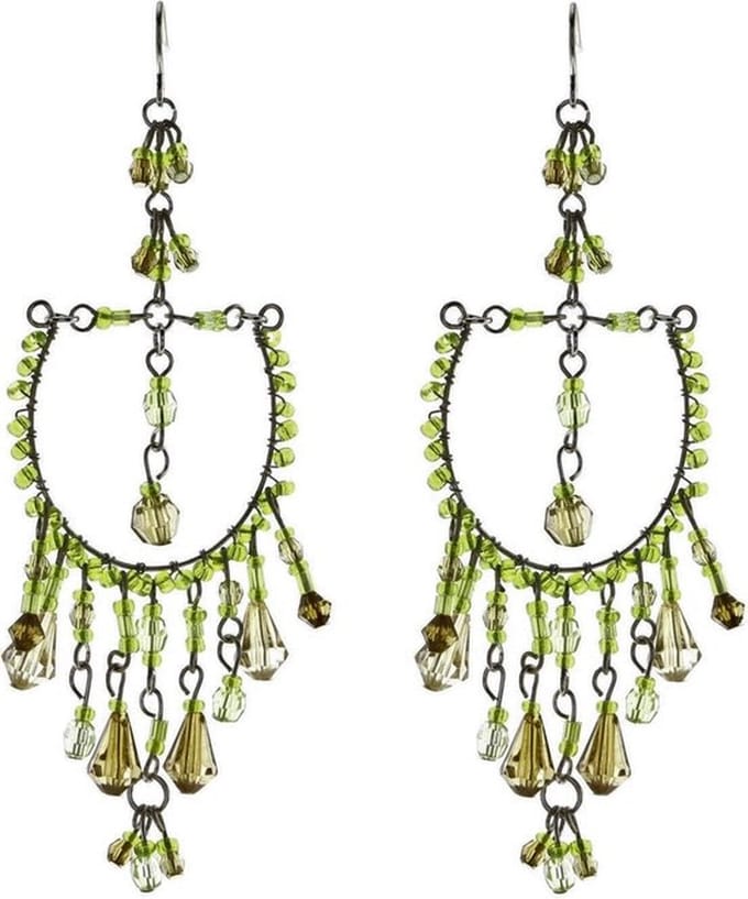 Behave - Oorhangers dames groen kralen - Statement boho stijl - Festival